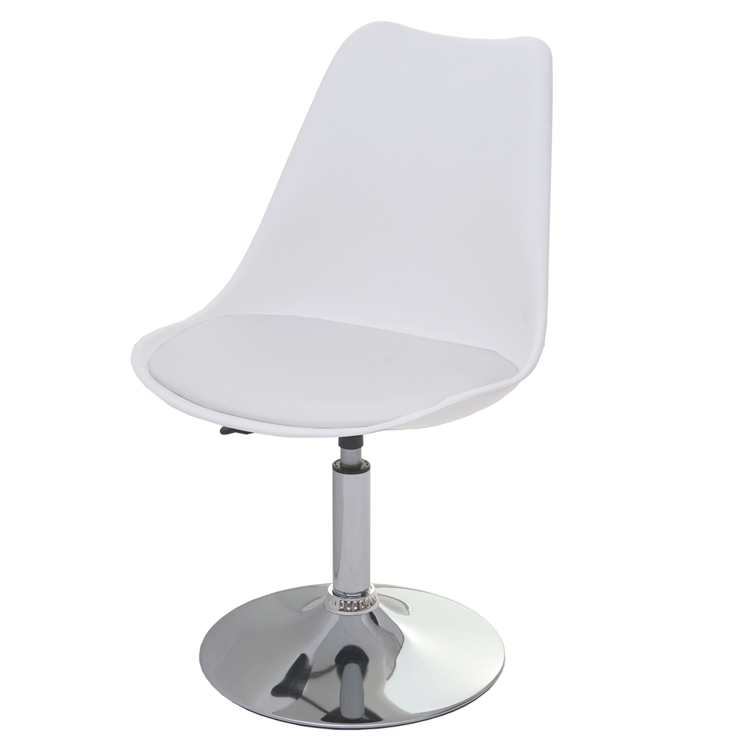 Serie Malmoe set 2x sedie girevoli T501 acciaio ecopelle bianco