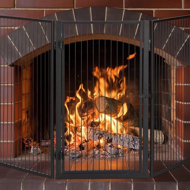 PEGANE Grille de Protection pour cheminée, Grille Pare-feu en Fer forgé  Coloris Noir - Hauteur 72 x Longueur 50 cm : : Bricolage