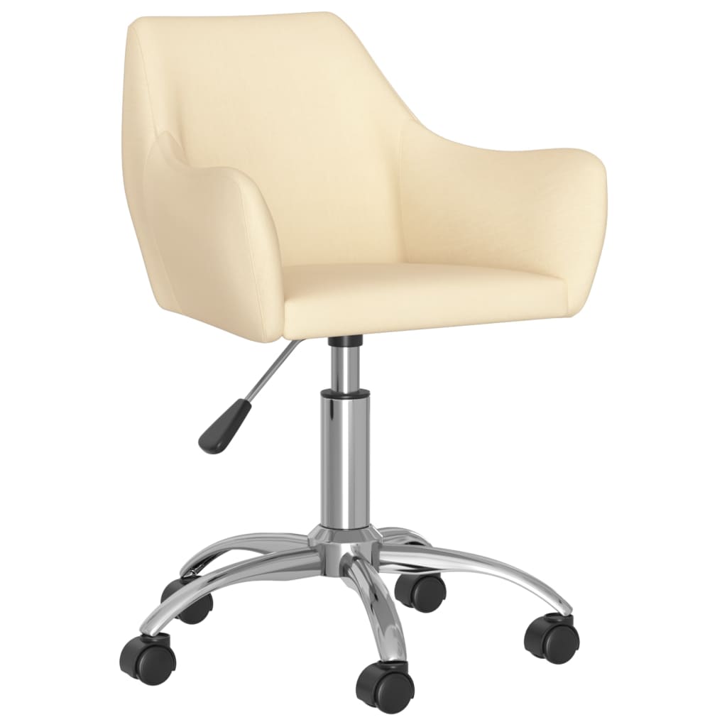 Chaise Pivotante De Bureau Crème Tissu VidaXL | Leroy Merlin