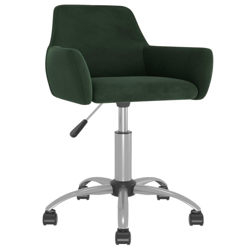 VidaXL Sedia da Ufficio Girevole Verde Scuro in Velluto | Leroy Merlin