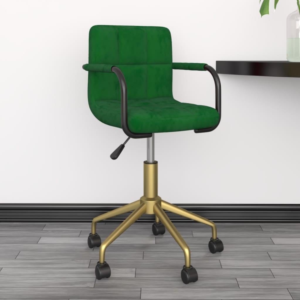 VidaXL Sedia da Ufficio Girevole Verde Scuro in Velluto | Leroy Merlin