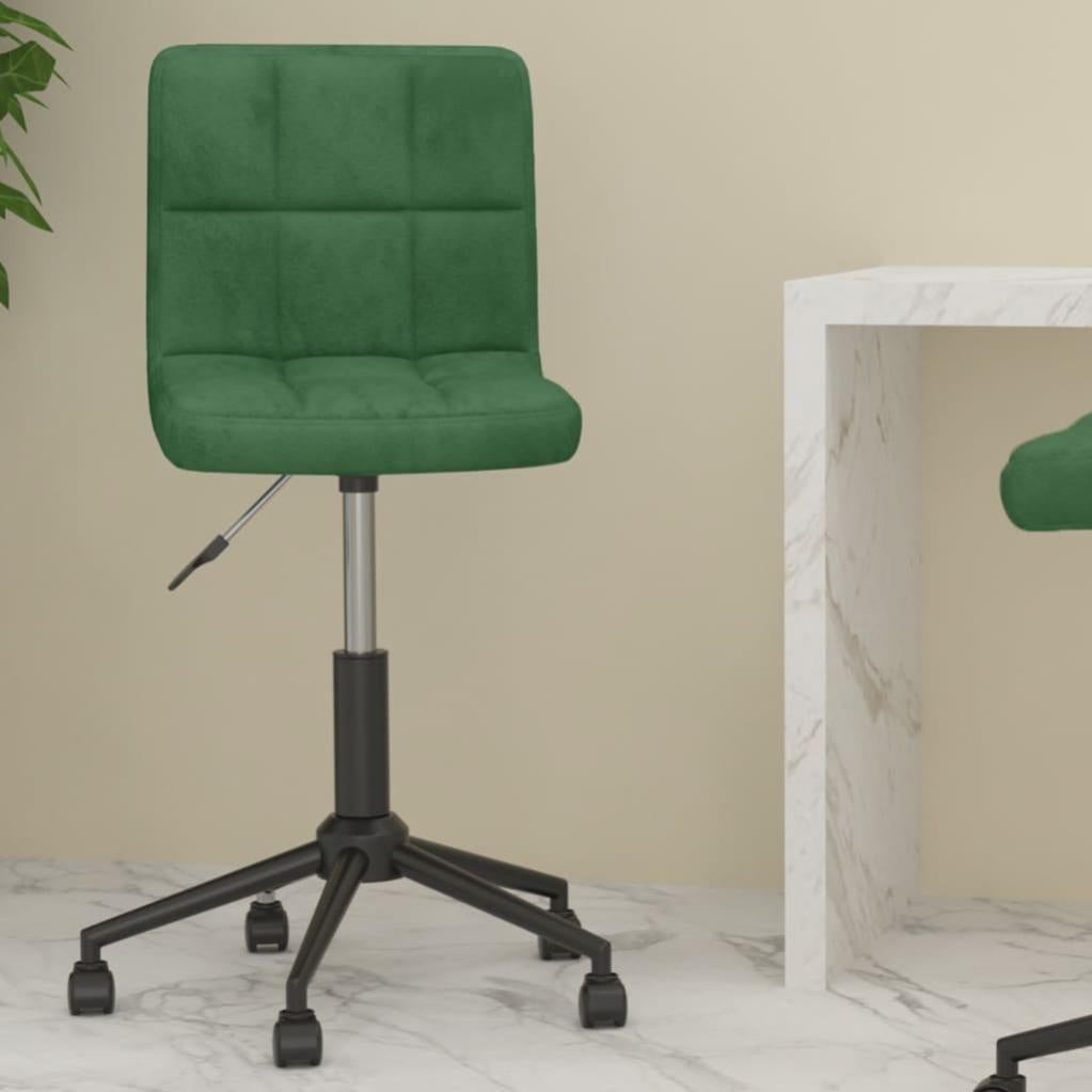 VidaXL Sedia da Ufficio Girevole Verde Scuro in Velluto | Leroy Merlin