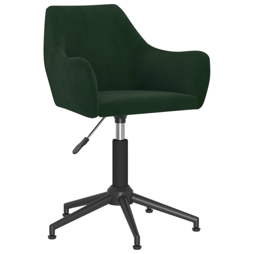 VidaXL Sedia da Ufficio Girevole Verde Scuro in Velluto | Leroy Merlin