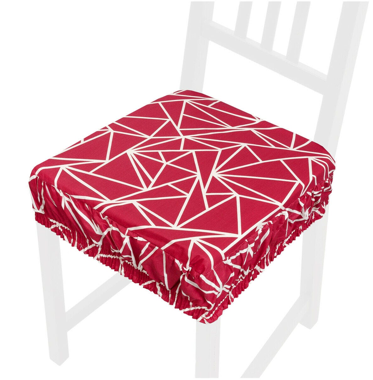 Coussin pour Chaise En Coton Amovible Lavable Bande Élastique Housse De  Chaise Abstrait Moderne Rouge