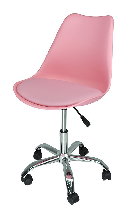 SACKDERTY Graziosa sedia da scrivania rosa per ragazza adolescente, sedie  per computer da ufficio a casa con ruote, comoda sedia da toilette girevole  in tessuto di lattice per camera da letto 