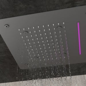 Ix Box Shower Soffione Doccia Quadro Con Incasso a Parete in Acciao Inox 24  mm