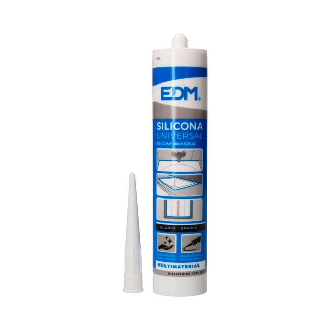 Tradineur - Sellante de silicona blanca anti-moho 280 ml, cartucho