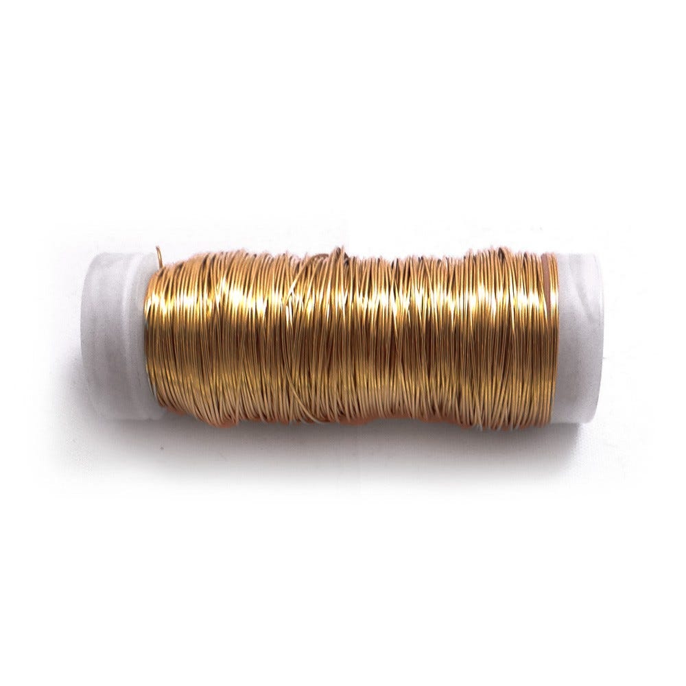 Fil de laiton doré , 0,30 mm, bobine de 80 mètres. Fil de laiton pour  bijoux, art floral, couronne, mot en fil