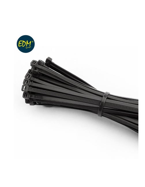 Colliers de serrage plastique réutilisables noir 200x4,5mm (sachet 100 u.)  nylon de haute qualité