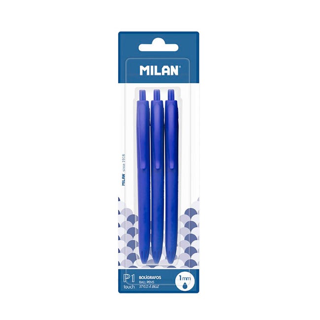 Pack de 50 Bolígrafos Plásticos Bremen - Grip Blanco / Tinta Azul