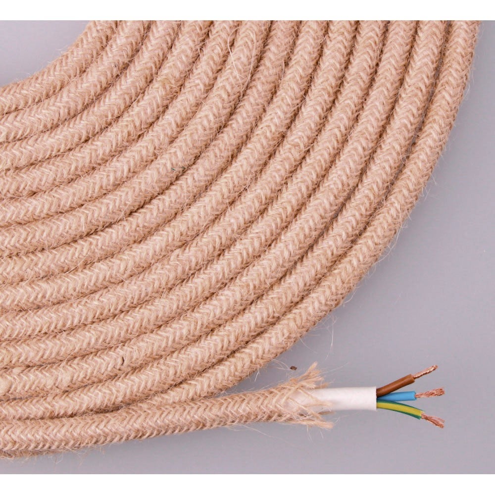 Cable de cuerda de yute tejida y enfundada 3x0,75mm 25m euro/m  8425998119756 11975 EDM