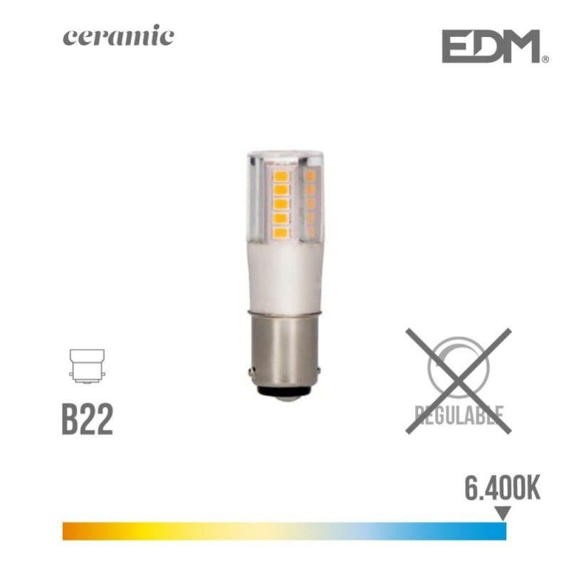 Bombilla Bayoneta Led B22 5.5W 650 Lm 6400K Luz Fria Base Ceramica Edm 98936