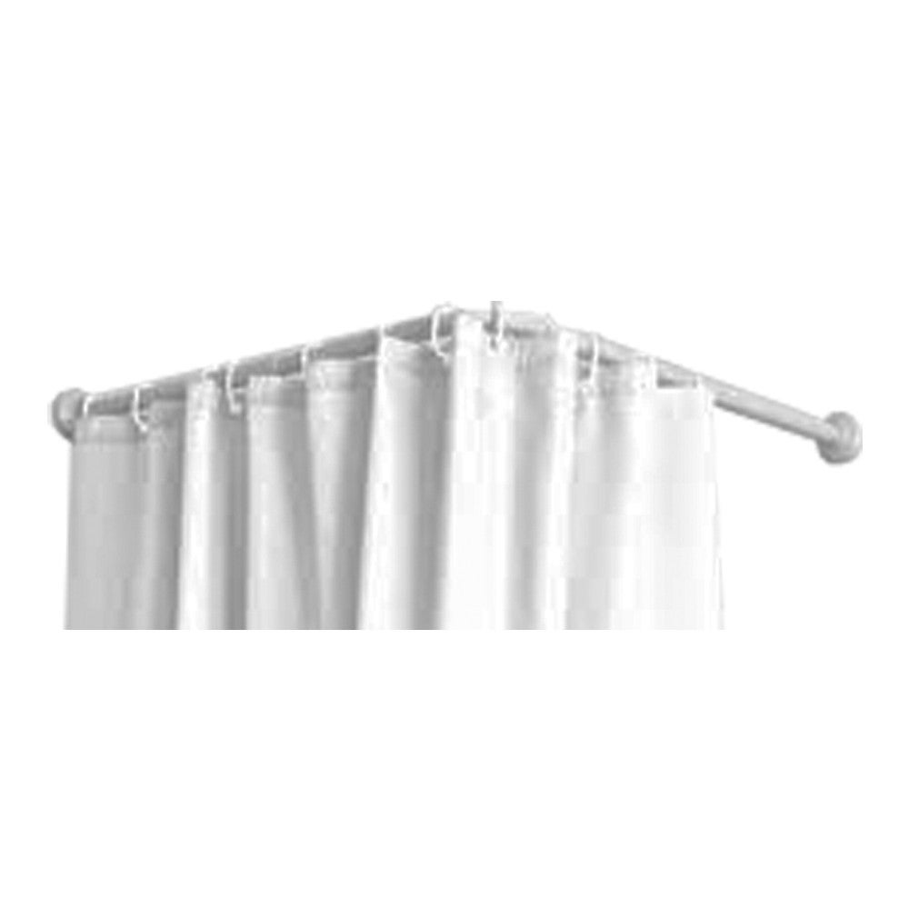 Barra extensible para cortina de baño, barra de presión, color blanco