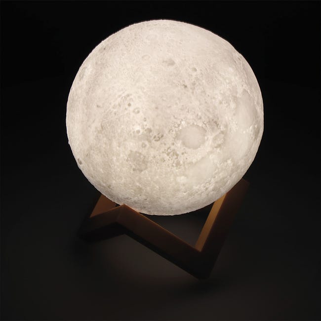 Lampe lune en 3d deux tons de lumière et ø15cm
