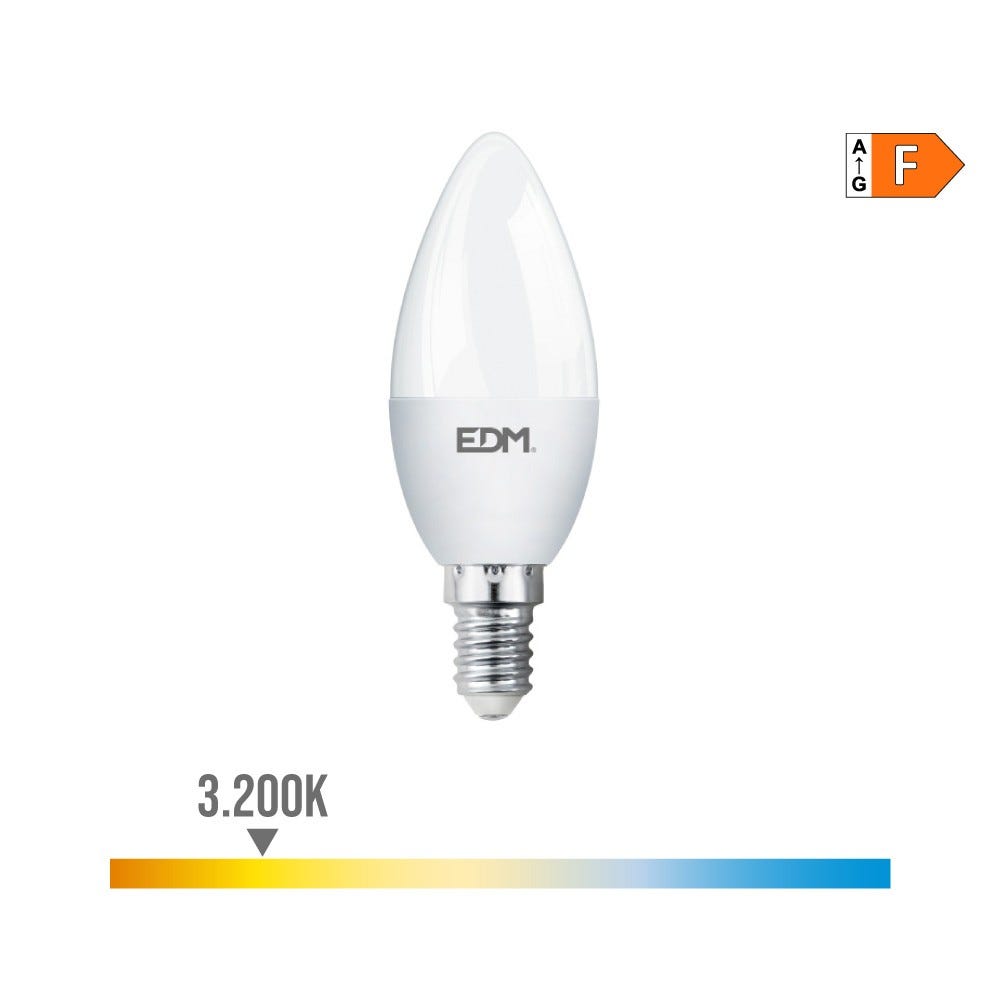 Lampadina LED candela e14 7w 600lm 3200k luce calda ø3.6x10.3cm edm
