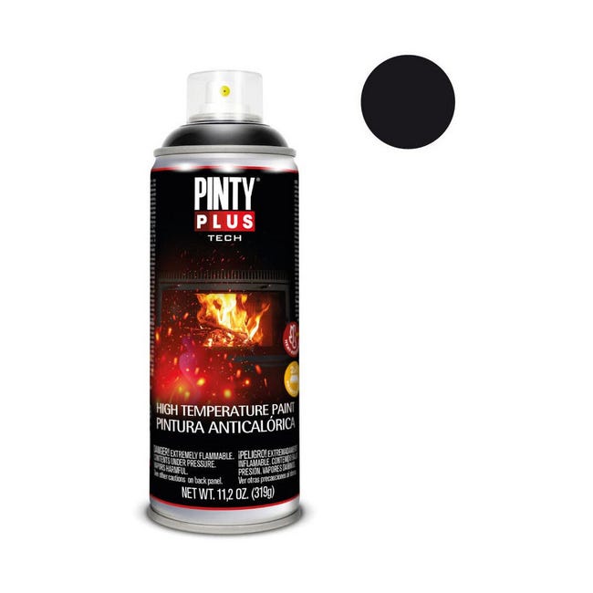 Pintura en spray 25% más Alta Temperatura Negra 500ml