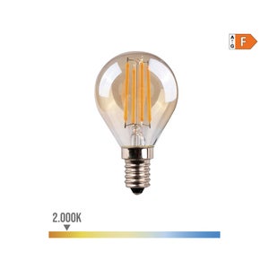 Ampoule filament vintage E14 T35 4W LED blanc très chaud 2500K verre ambré