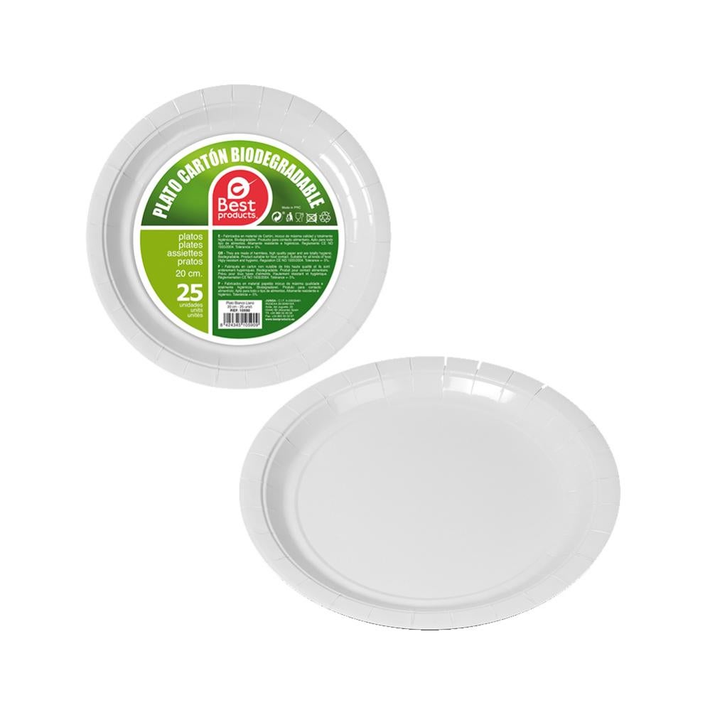 Maxi Products - 500 piatti in cartone usa e getta - 20 cm - Piatto da tavola - Piatto rotondo in cartone usa e getta - Piatti per catering, eventi e