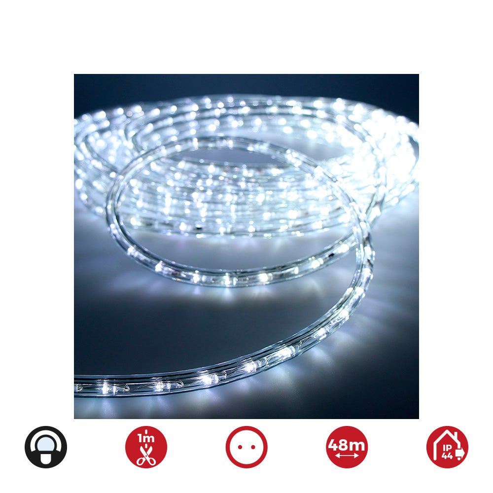 Tubo flexiled 2 vias fijo 30 leds/m blanco frio 48m (interior-exterior) euro/m 8425998714715 71471 edm