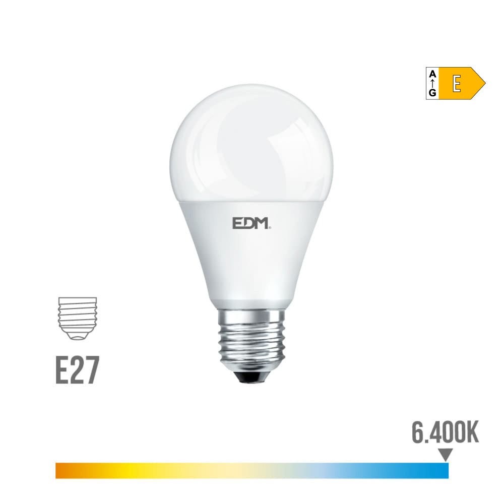 Bombilla standard LED E27 17w 1800 lm 6400k luz fria EDM 98352