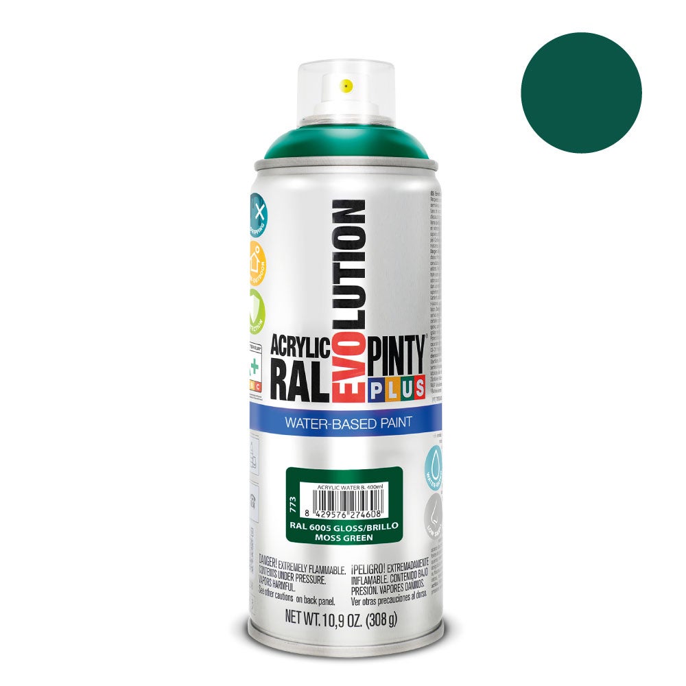 Pintura verde hoja brillante spray 200ml PintyPlus