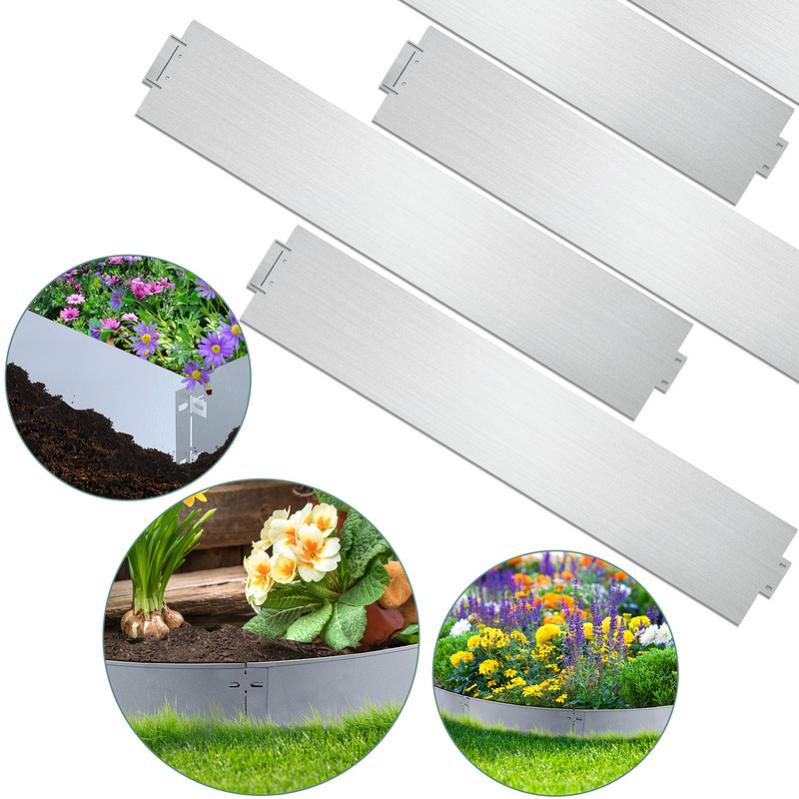 Bordo Per Prato In Metallo Zincato 20m – 18 Cm Di Altezza, Flessibile E Resistente, Per Aiuole E Giardini (Colore Grigio)