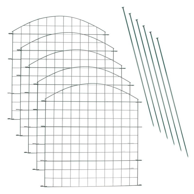 Recinzione Da Giardino OUSHENG Ad Arco | Altezza 41,9 Cm, Lunghezza 14,3 M | Delimitatore Per Aiuole E Sentieri | Pronta All'Uso, Nessun Montaggio - 4