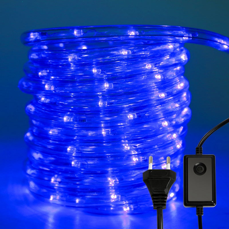 10M Outdoor LED tubo luce decorativa stringa di luci, blu, con adattatore  di alimentazione