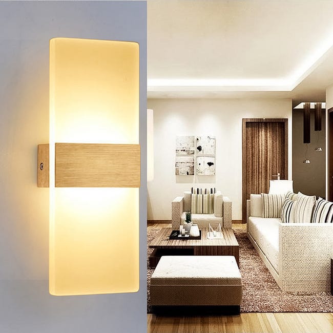Derivación Asombrosamente pimienta Luz de pared LED de 12W Lámpara de pared interior Iluminación de pared  acrílica para el pasillo de la escalera de la sala de estar, blanco cálido  | Leroy Merlin