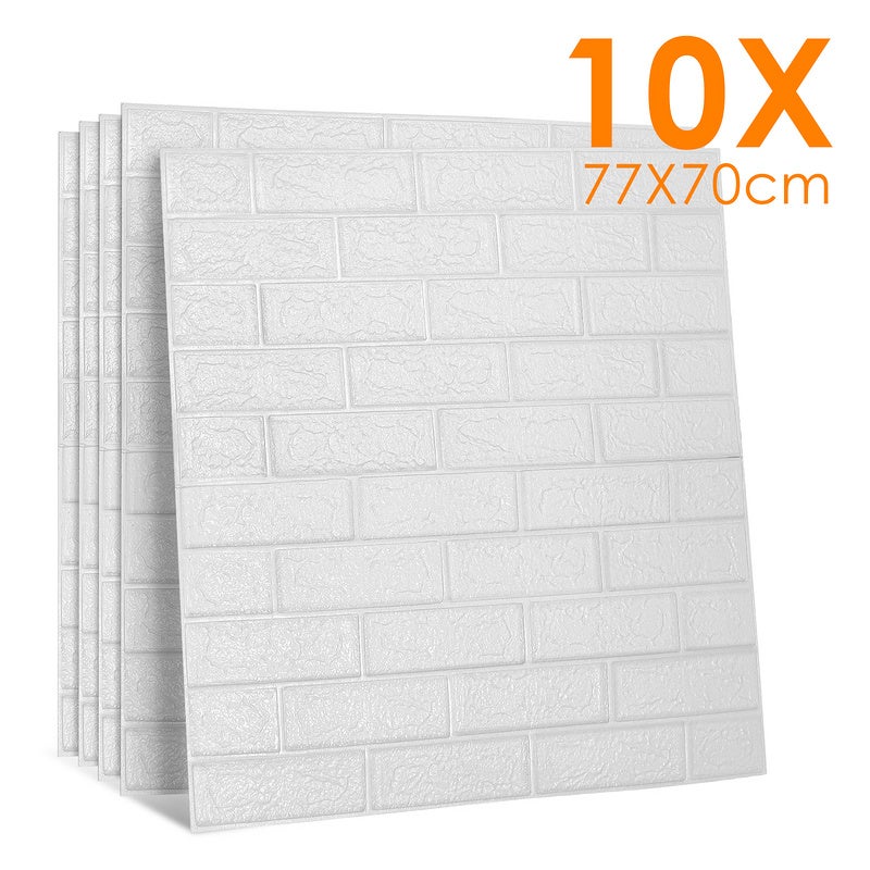 70x77cm 3D imperméable à l'eau carreaux de mur de briques autocollants  panneau de mousse auto-adhésif (10pcs ensemble )