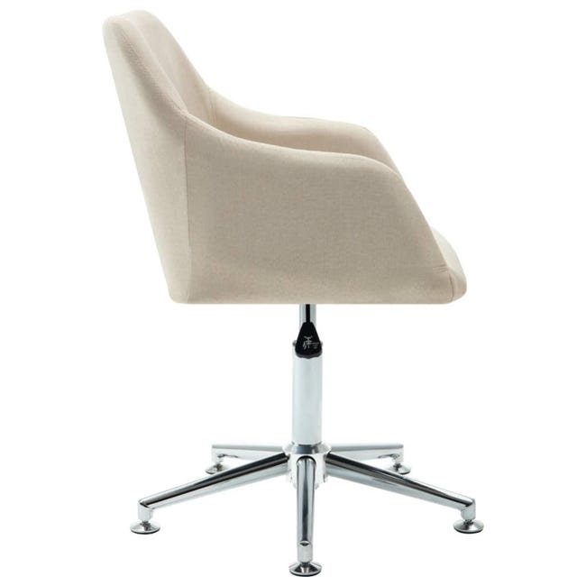 Chaise pivotante de bureau Cr me Tissu vidaXL Leroy Merlin