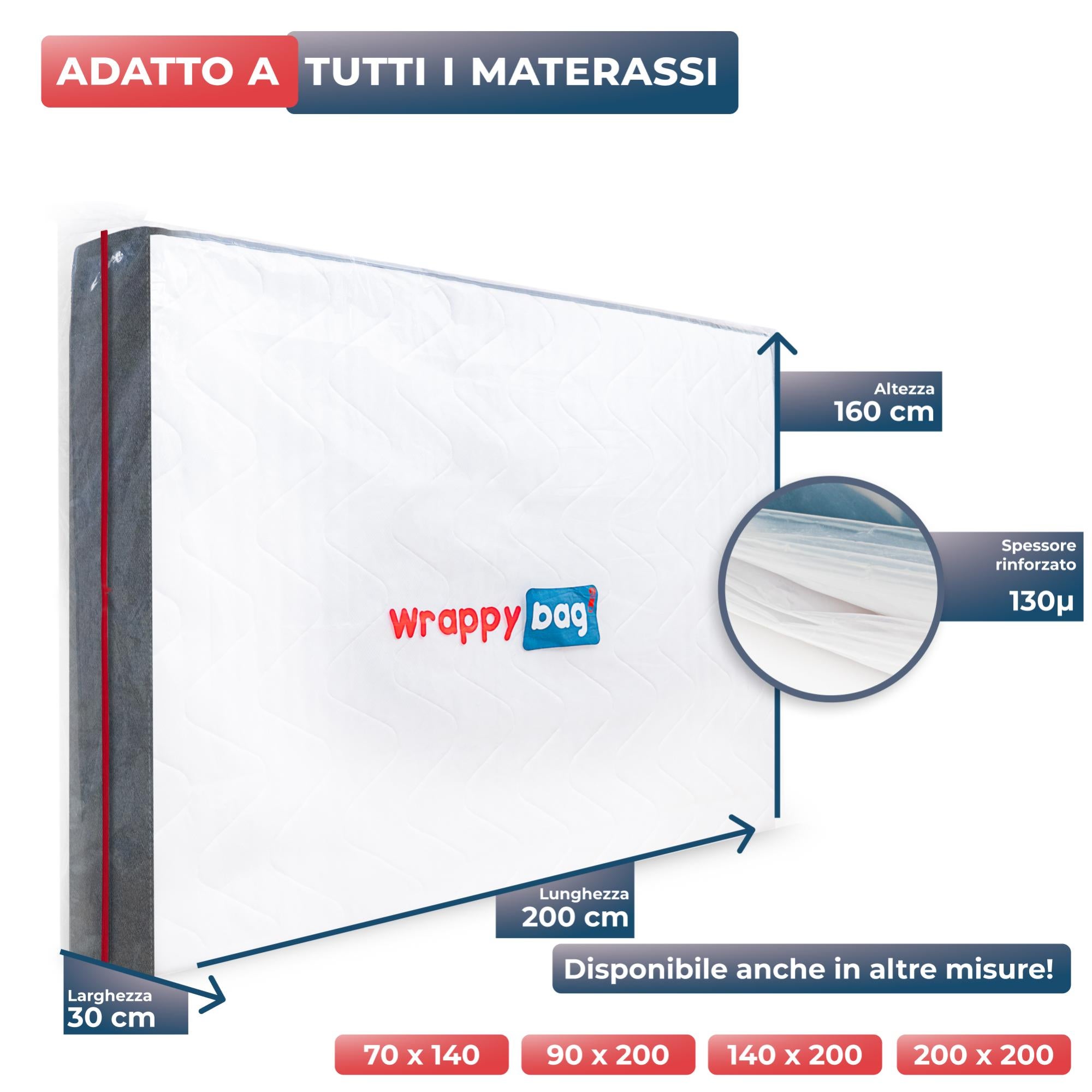 WRAPPYBAG® – Custodia in Plastica per Materassi 160x200cm - Sacca  Protettiva Impermeabile e Resistente agli Strappi - Per Traslochi e  Trasporto | Leroy Merlin