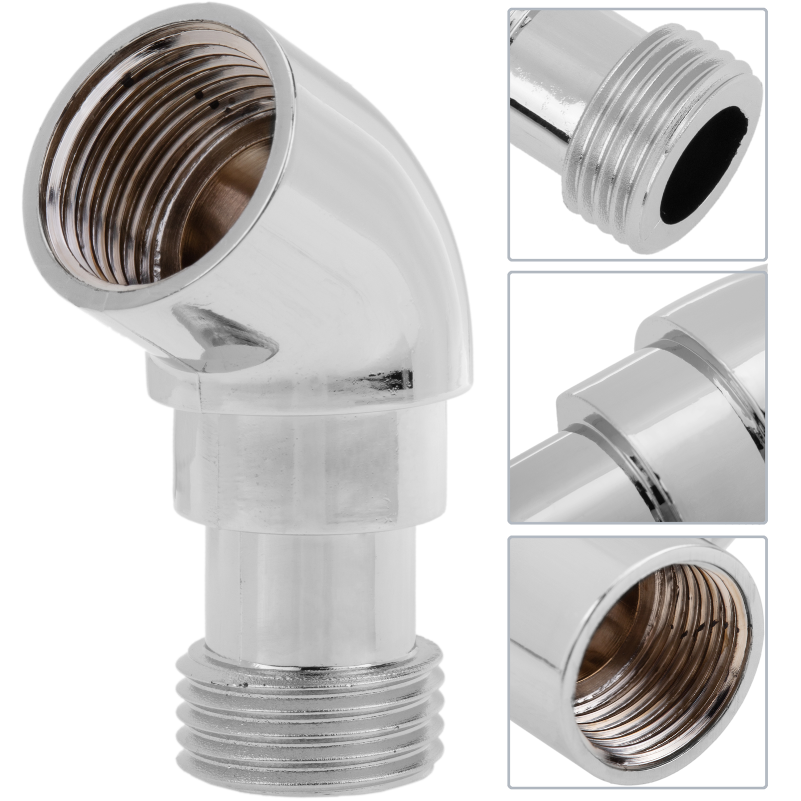 Adattatore A Rubinetteria Da Bagno G1/2 A G3/4 Miscelatore Doccia Rubinetto Adattatore Braccio Oscillante Tubo Acqua Calda Fredda Accessorio Fisso Per Adattatore Doccia Bagno Adattatore Doccia Per Rubinetti - 3