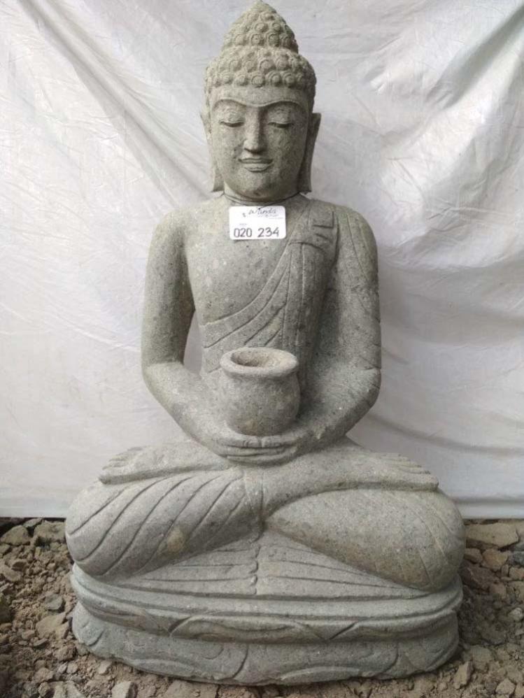 Statue De Jardin Zen Bouddha Assis Bol 100cm Leroy Merlin