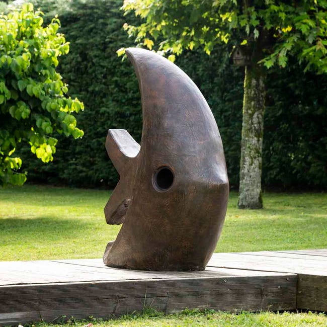 Statue design de jardin poisson hauteur 80 cm
