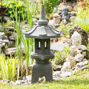 Lampe jardin japonais en pierre de lave 1.20 m