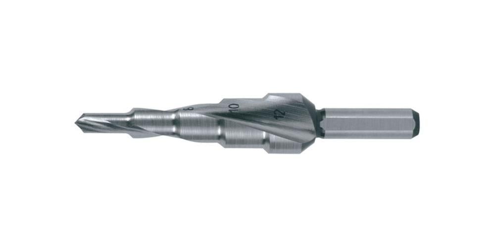 Foret étagé 4 à 22 Mm - 10 Tailles, Tige Hexagonale 6,35 Mm - Pour Métal, Bois, Plastique - Revêtement Titane