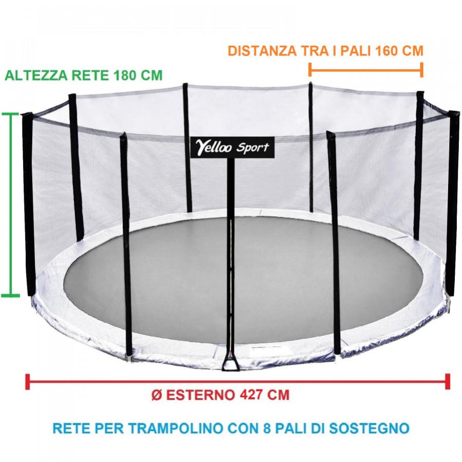 RETE DI SICUREZZA ESTERNA Trampolino Diametro 427 Cm Certificato CE TUV Gs Yelloo 84572880