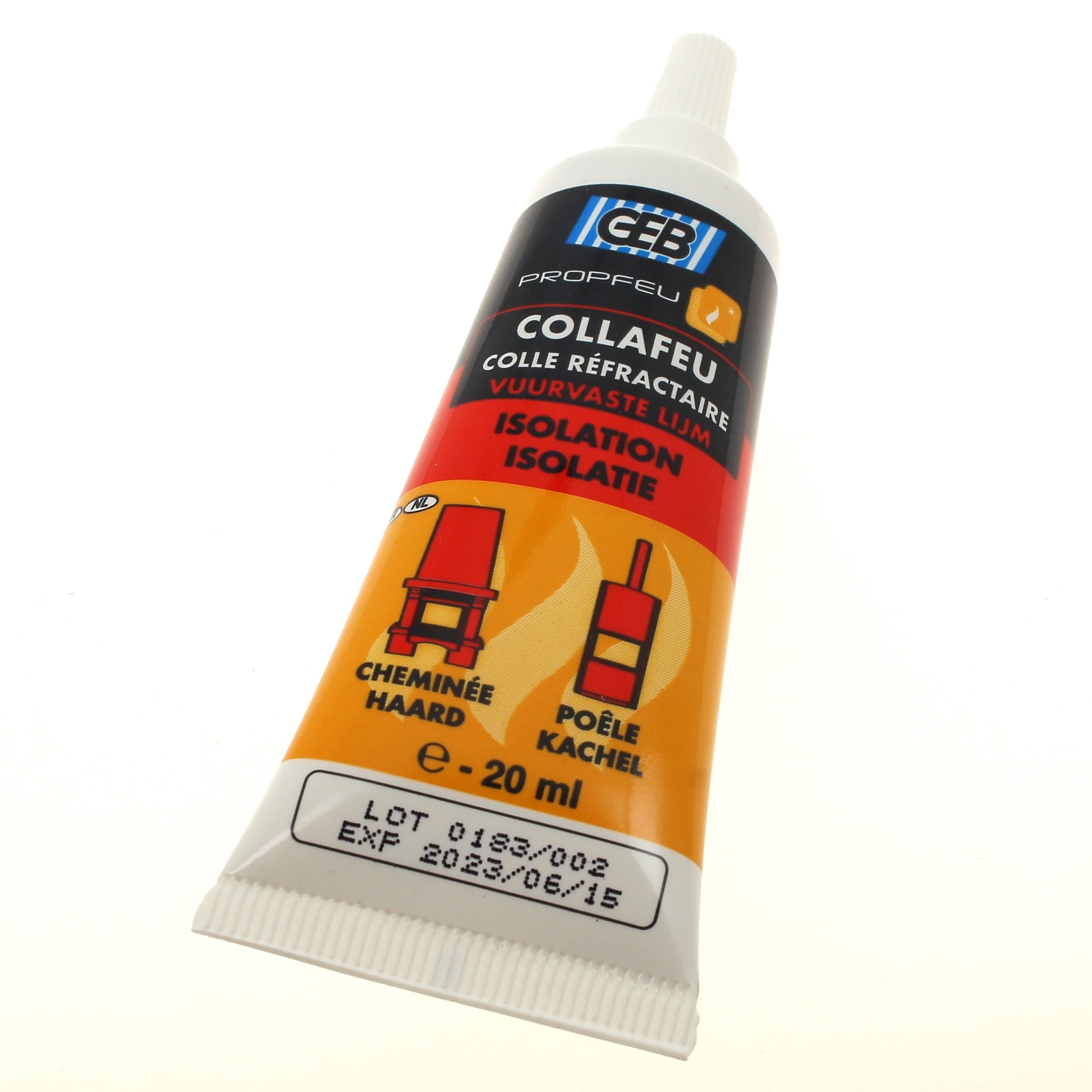 Colle refractaire 20ml pour Poele Geb