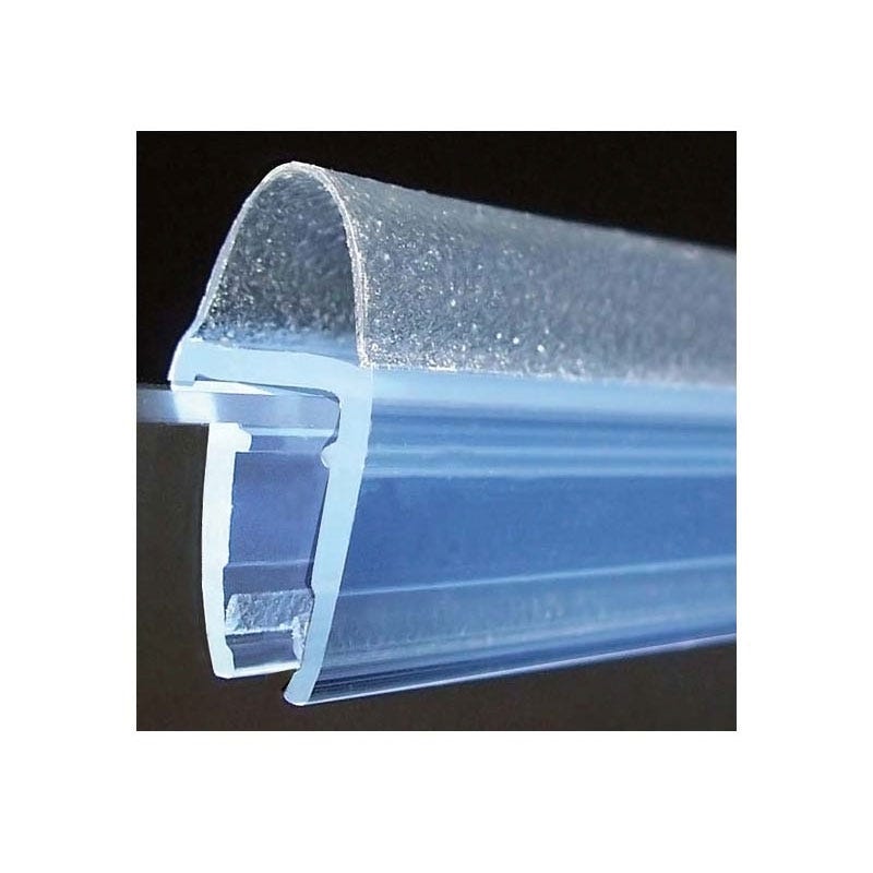 Joint d'étanchéité longue lèvre translucide, L.200 cm pour verre Ep. 6 à 8  mm