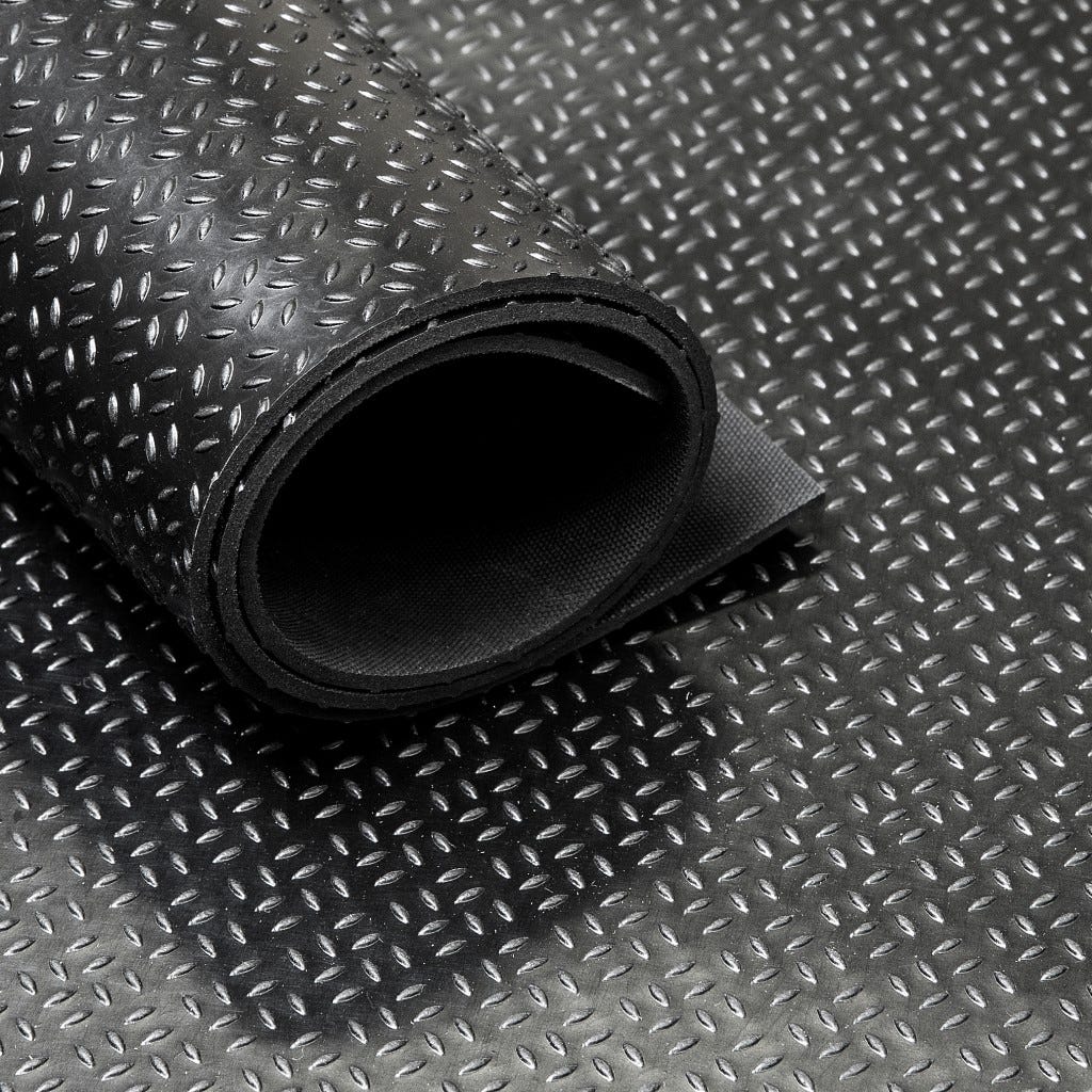 Corredor de goma / alfombra de goma en rollo Mini Diamond 3mm - Ancho 120  cm - Por metro lineal