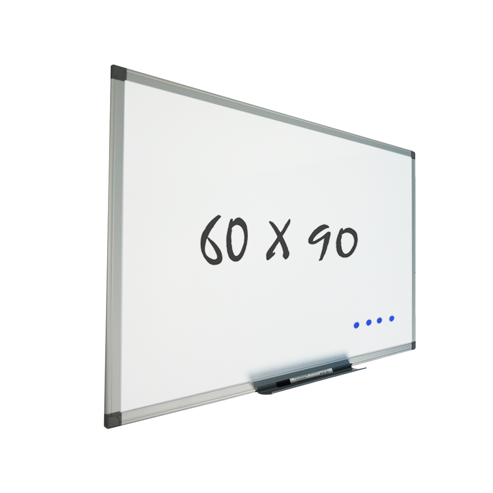 Tableau blanc effaçable magnétique cadre en bois L.90 x l.60 cm