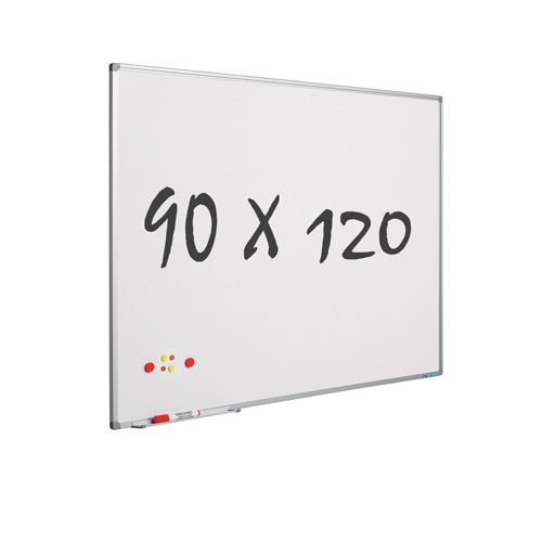 Relaxdays Lavagna Magnetica con Cavalletto, Whiteboard Girevole a 360°,  Scrivibile su Entrambi i Lati, 90x120 cm, Bianca
