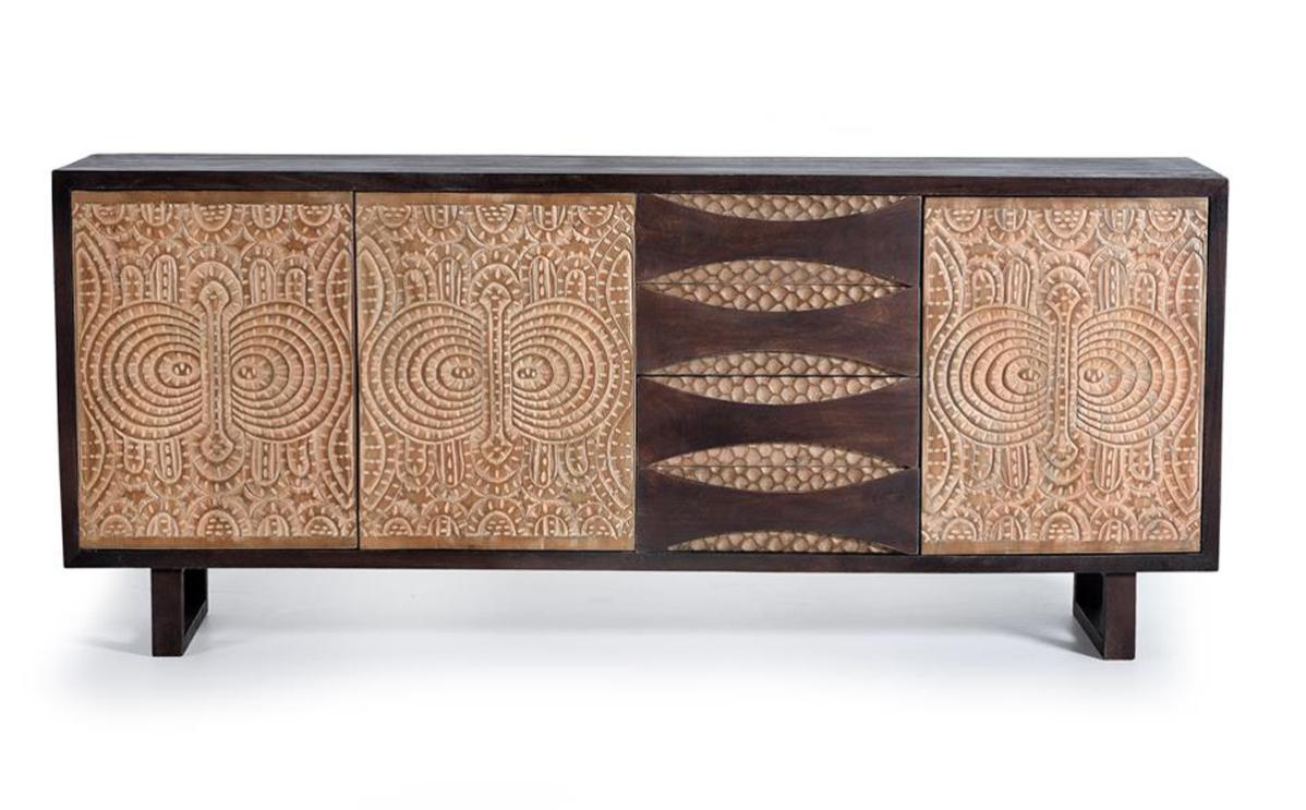 Buffet En Bois Massif De Manguier VidaXL 40x40x91 Cm - Meuble De Rangement Pour Cuisine