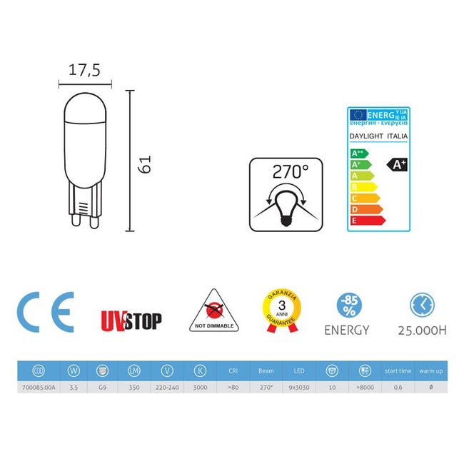 Creative cables - Ampoule LED 3.5W G9