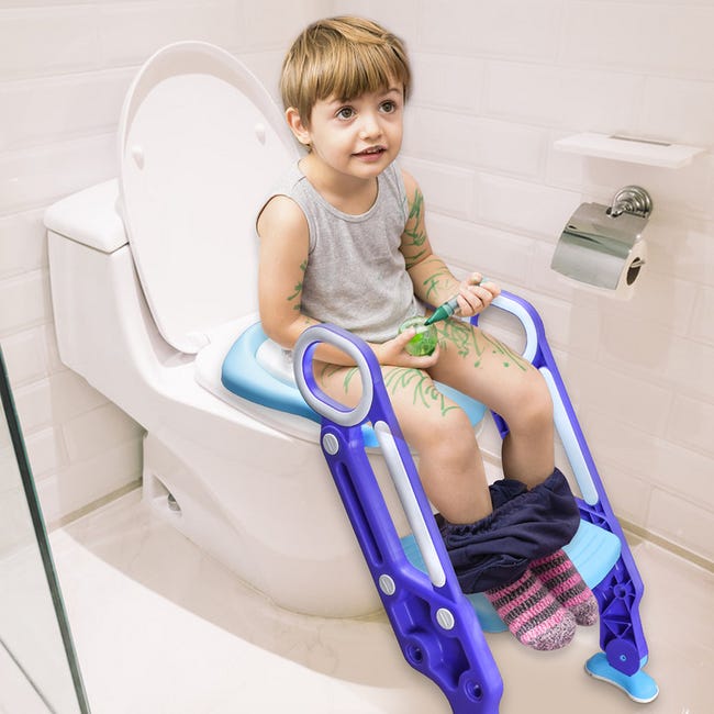 Marcha mala Bajar Analítico Asiento de inodoro con escalera de silla para el inodoro para niños WC olla  para el inodoro para niños | Leroy Merlin