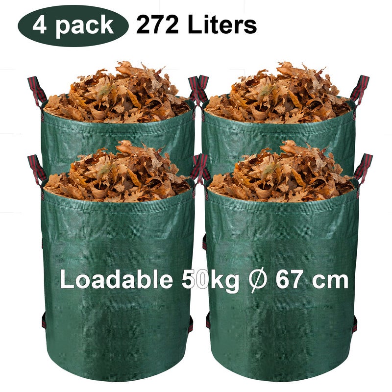 72 Gallon (272 Liters) Leaf Bags, Reusable Yard Waste Bags, Heavy