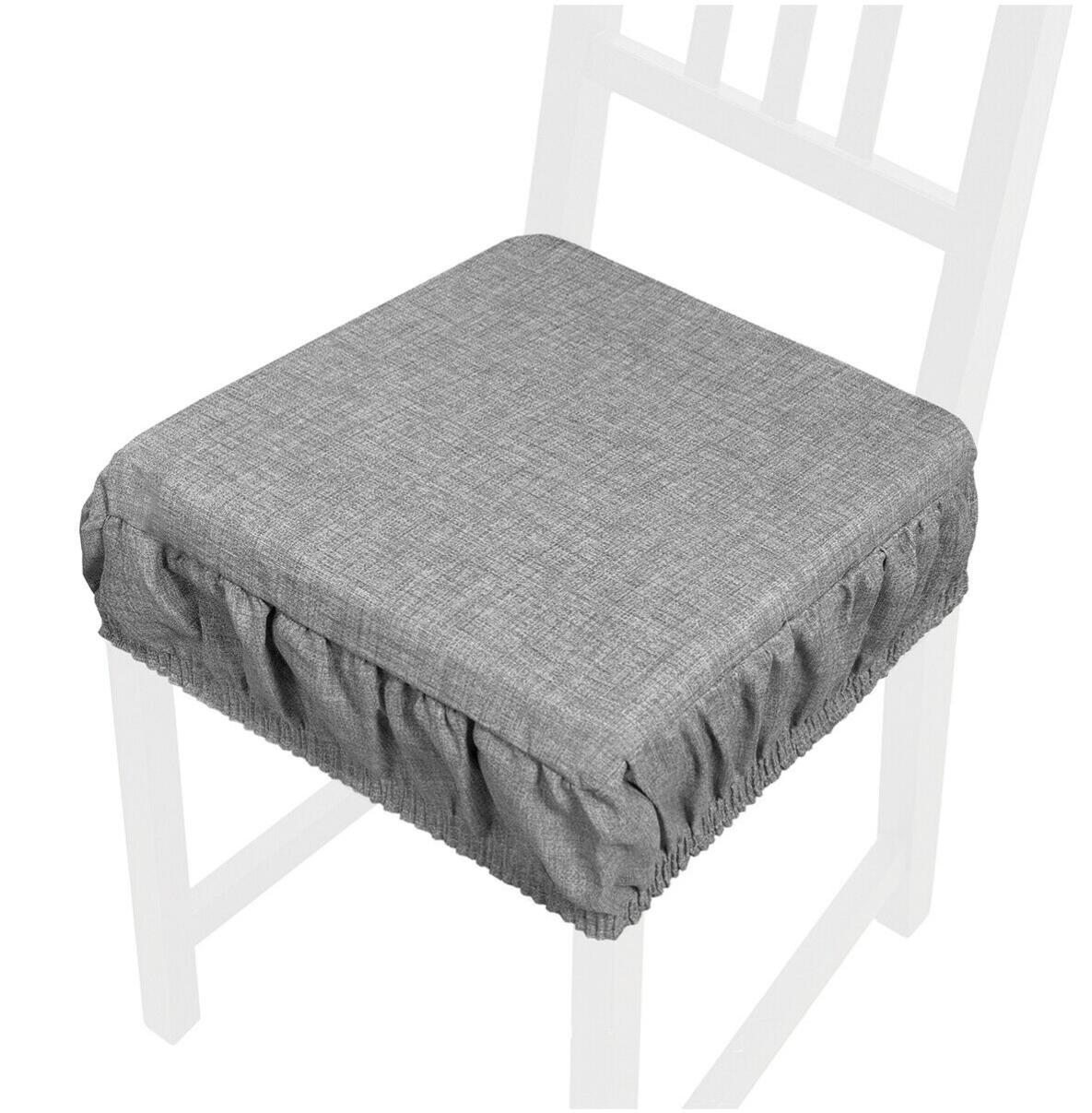 Emmevi Cuscino Sedia Morbido 40x40 Cm, Coprisedia Universale Lavabile, Made In Italy, A Righe Conchiglie Bianco Mod. CALLA45A