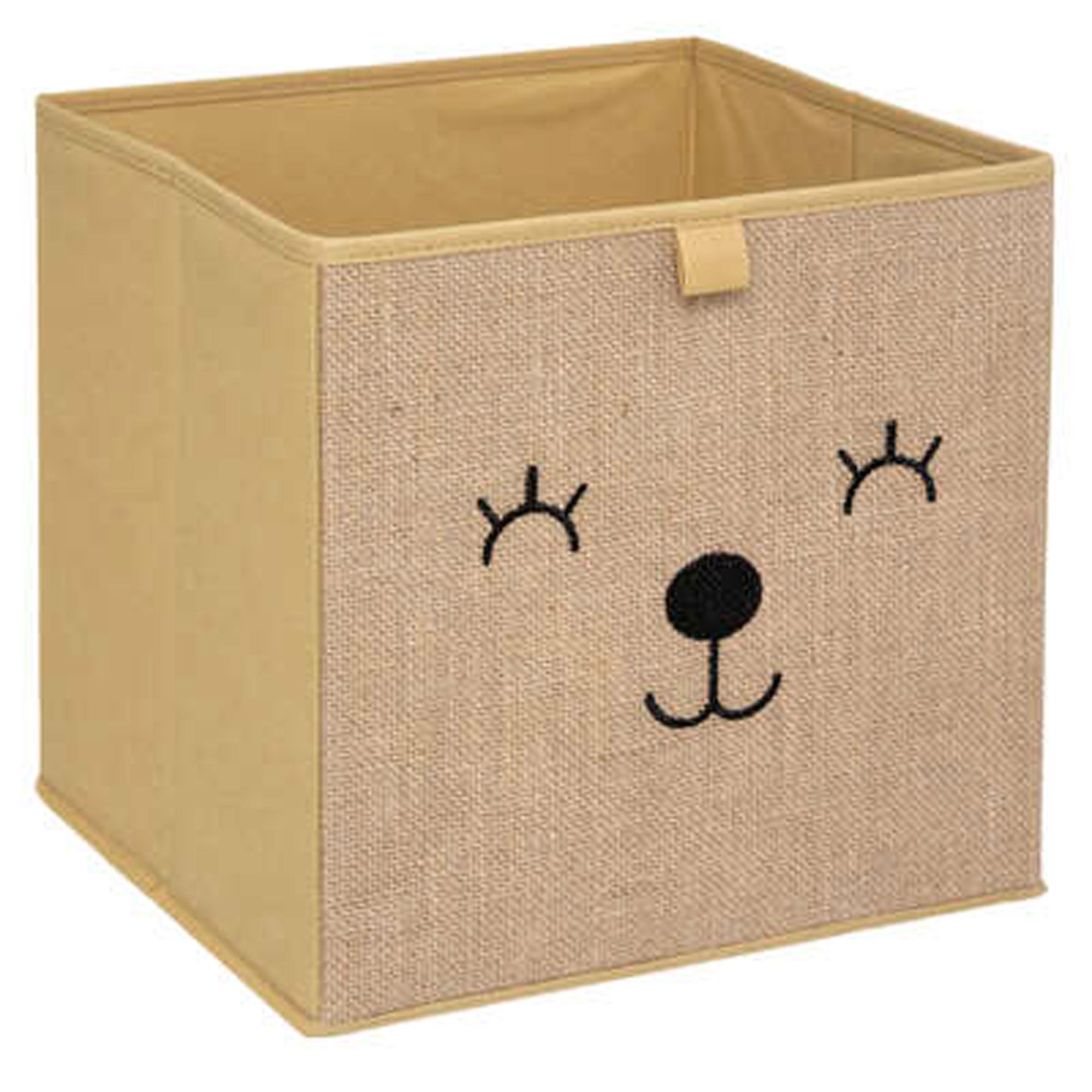 Boîte de rangement enfant animaux marron - 29 x 39,5 x 29cm