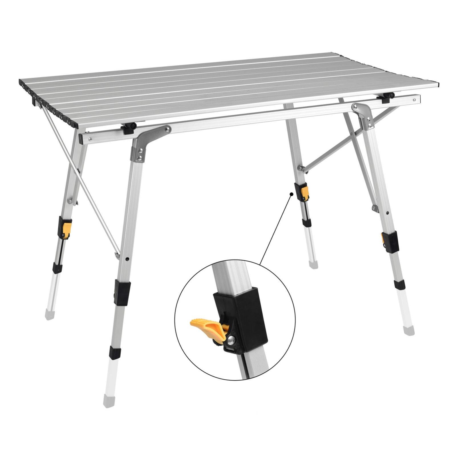 Table pliante de camping barbecue pique-nique L.90 x l.53 x H.65 cm gris